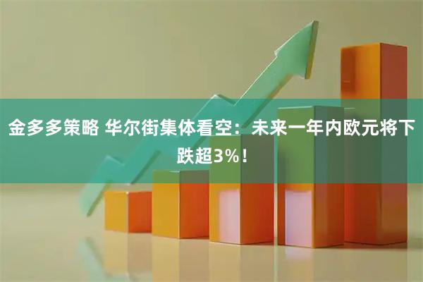 金多多策略 华尔街集体看空：未来一年内欧元将下跌超3%！